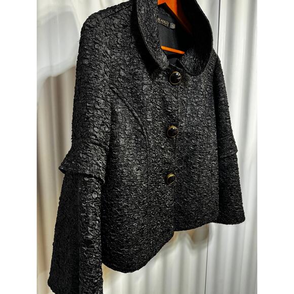 VTG Picadilly Lightweight Jacket Zip Up High Neck Sz Lg Black - Picture 12 of 12